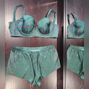 Victoria's Secret Very Sexy Lined Demi Bra 34DD with Matching Satin Short Size S